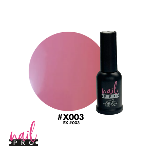 NAIL PRO Esmalte Permanente 8 ml X003 (ex003) Base de Francesa Rosa traslucido