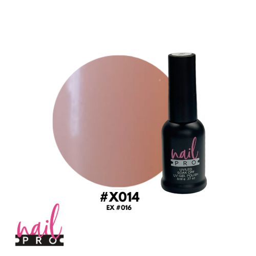 NAIL PRO Esmalte Permanente 8 ml X014 (ex016) Color Piel Claro