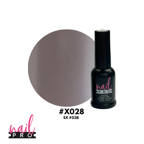 NAIL PRO Esmalte Permanente 8 ml X028 (ex038) Gris Nude