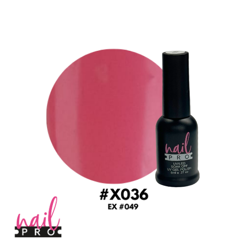 NAIL PRO Esmalte Permanente 8 ml X036 (ex049) Rosa Intenso