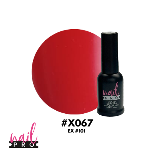 NAIL PRO Esmalte Permanente 8 ml X067 (ex101) Rojo italiano