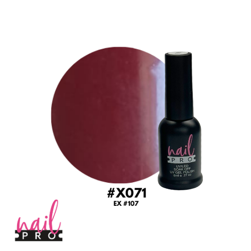 NAIL PRO Esmalte Permanente 8 ml X071 (ex107) Rojo Sangre de Toro