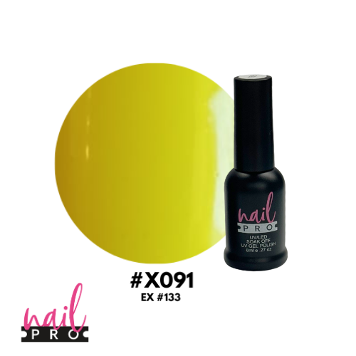 NAIL PRO Esmalte Permanente 8 ml X091 (ex133) Amarillo Fluor