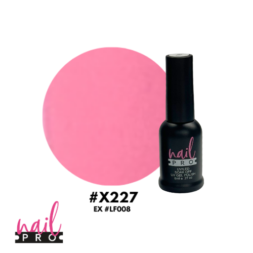 NAIL PRO Esmalte Permanente 8 ml X227 (exLF008) Rosado Barbie intenso